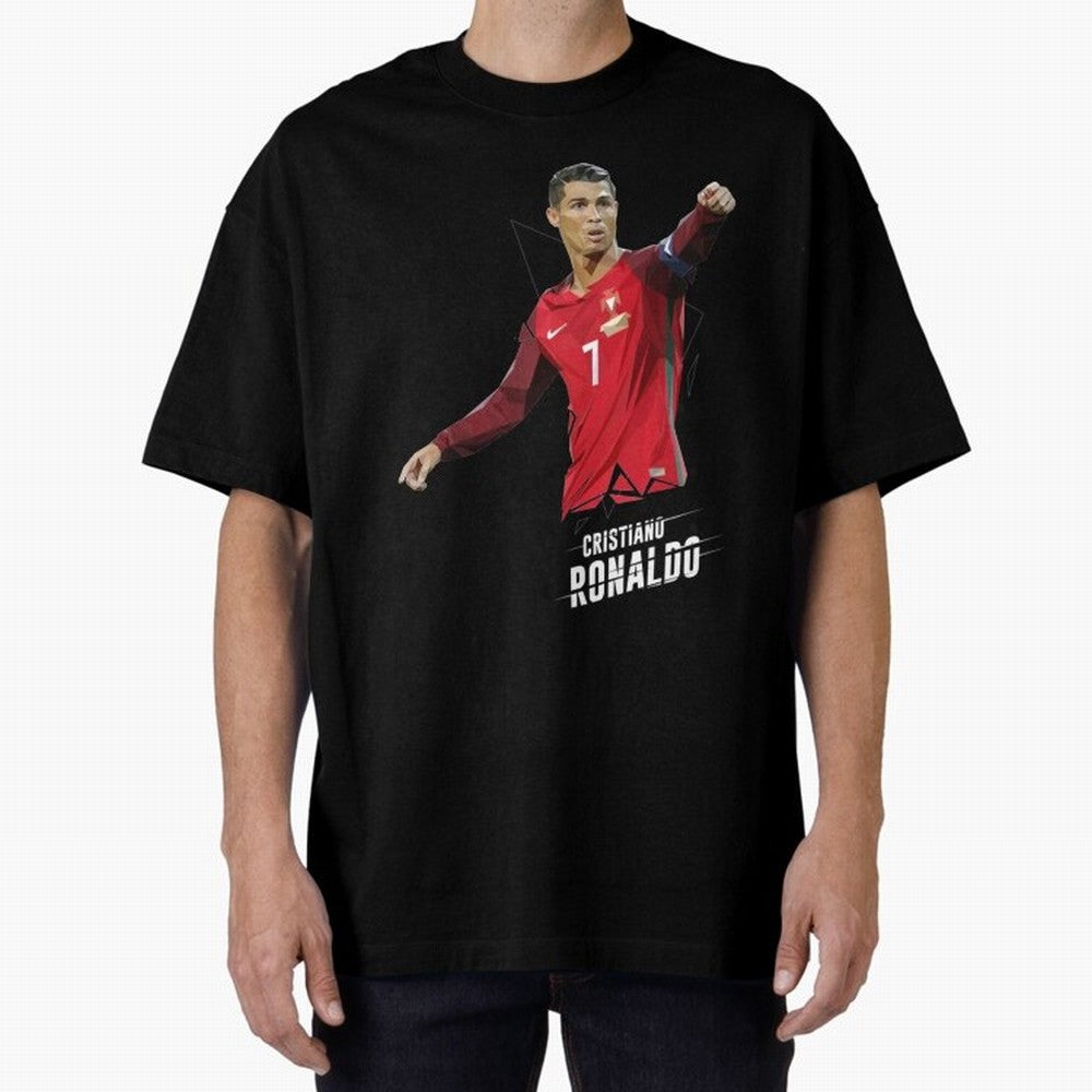 Ronaldo Cristiano Ronaldo Lowpoly Art Oversized T-Shirt Bring a Champion Mindset to Match Day Hype around FIFA World Cup 2026 USA Canada Mexico, CR7 and Messi, Germany, Football History, Final Match Energy, Crowd Noise and Once in a Lifetime