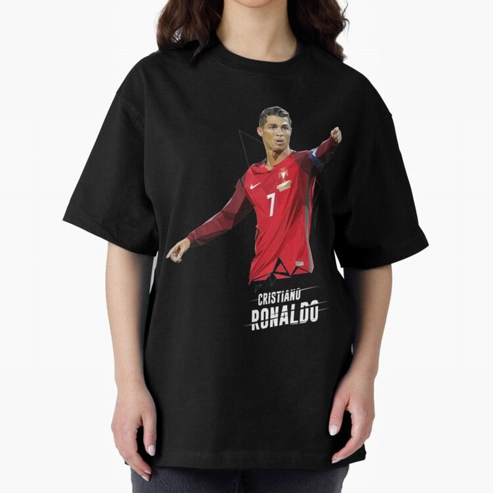 Ronaldo Cristiano Ronaldo Lowpoly Art Oversized T-Shirt Bring a Champion Mindset to Match Day Hype around FIFA World Cup 2026 USA Canada Mexico, CR7 and Messi, Germany, Football History, Final Match Energy, Crowd Noise and Once in a Lifetime