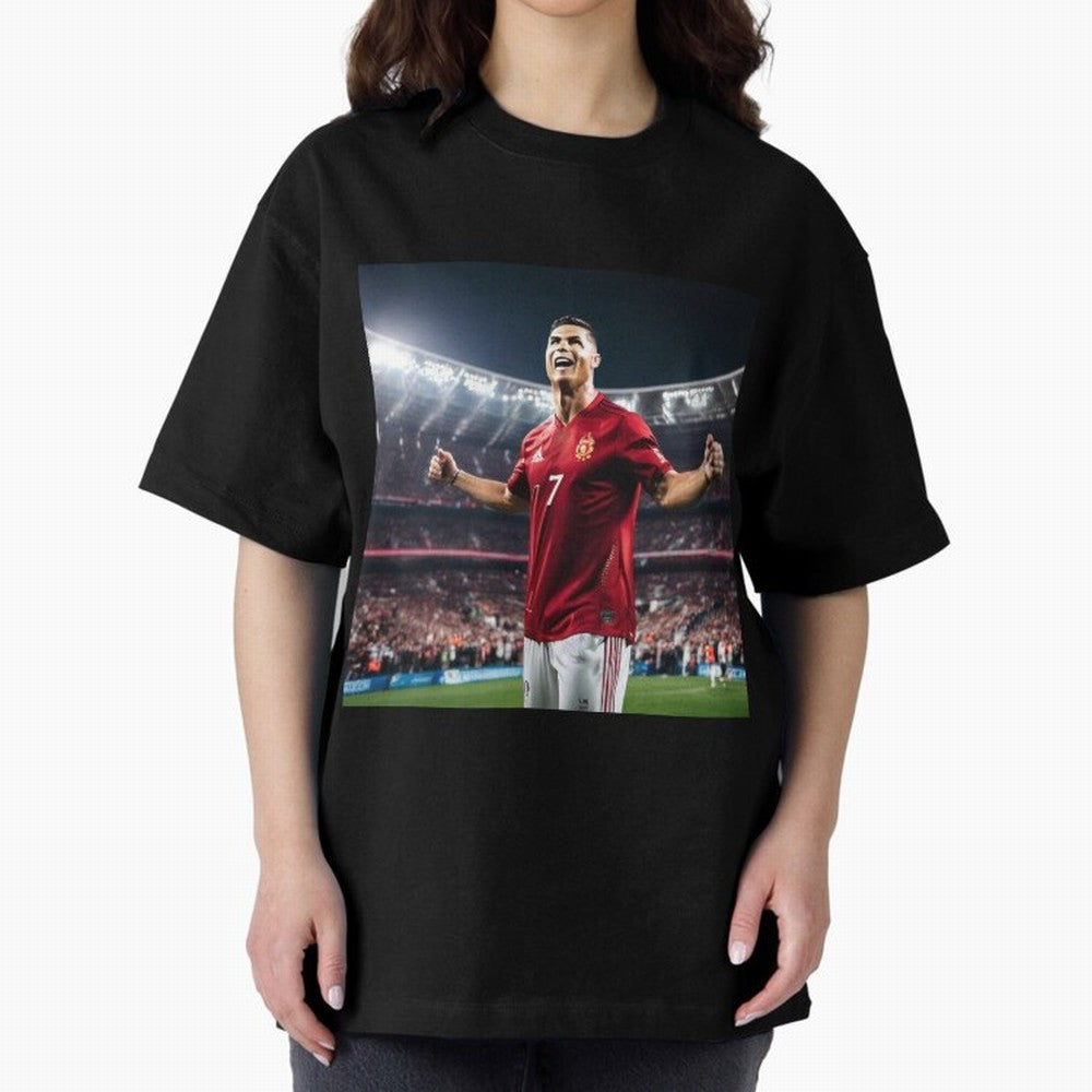 cristiano ronaldo celebrates goal Oversized T-Shirt Bring Supporter Culture to Match Day Hype around FIFA World Cup 2026, Messi, Neymar and Mbappe, France and Portugal, Fan Favorite Moments, National Team Passion, Big Match Drama and Soccer