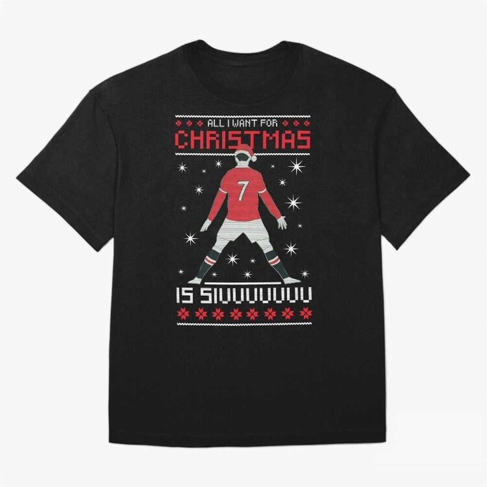 ALL I WANT FOR CHRISTMAS IS SIU Oversized T-Shirt Celebrate Fan Culture around Match Day Hype around FIFA World Cup 2026, CR7 and Messi, Argentina and Brazil, Stadium Memories, Football Loyalty, International Chants and Championship Tradition;