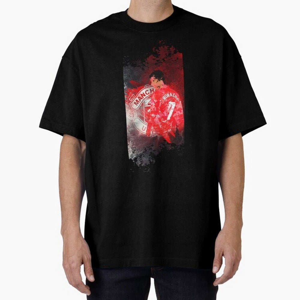 Ronaldo Illustration 003 Oversized T-Shirt Represent Fans Who Live for Match Day Hype around FIFA World Cup 2026 Group Stage, Messi, CR7 and Mbappe, Portugal, Spain and Germany, Champion Mindset, Group Stage Buzz, Knockout Tension and Passionate