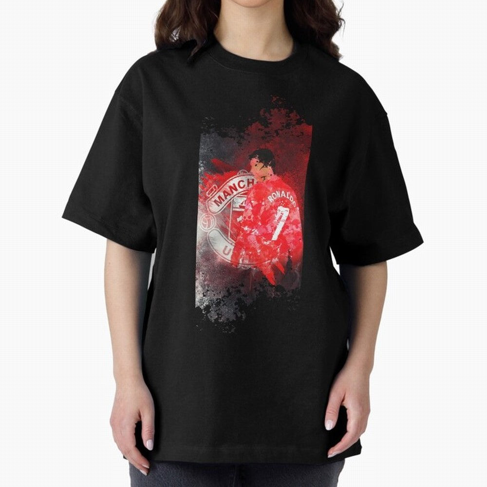 Ronaldo Illustration 003 Oversized T-Shirt Represent Fans Who Live for Match Day Hype around FIFA World Cup 2026 Group Stage, Messi, CR7 and Mbappe, Portugal, Spain and Germany, Champion Mindset, Group Stage Buzz, Knockout Tension and Passionate