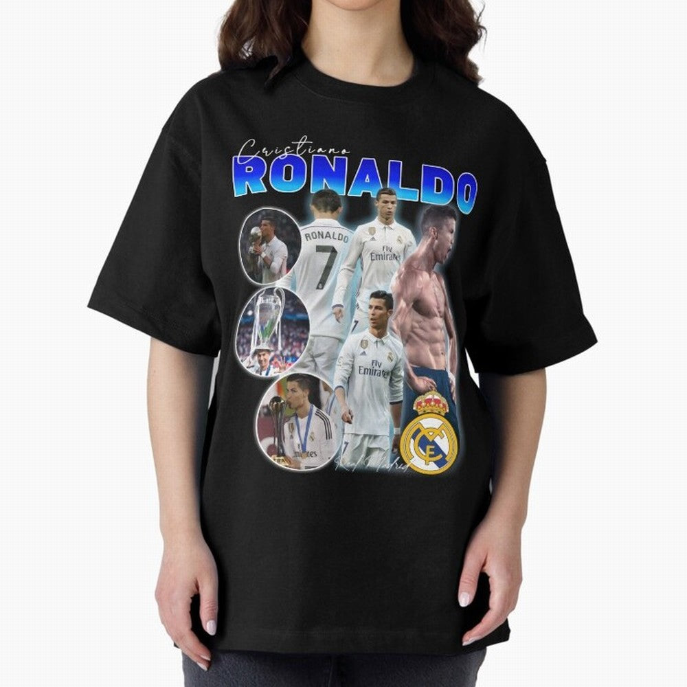 Cristiano Ronaldo Bootleg Oversized T-Shirt Celebrate Global Passion for FIFA World Cup 2026 Group Stage Featuring Neymar, Argentina and Brazil Energy, Stadium Memories, Football Loyalty, International Chants and Championship Tradition; Perfect for