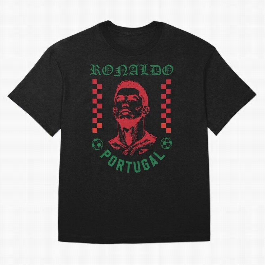 Cristiano Ronaldo Portugal Football Design World Cup Fan Art GOAT Soccer Oversized T-Shirt Live for the Drama of FIFA World Cup 2026 Group Stage Spirit, Inspired by France and Portugal, Messi, Neymar and Mbappe, Soccer Culture, Superstar Moments,