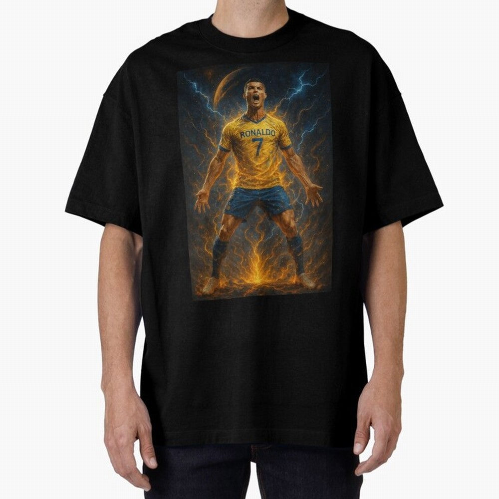 Cristiano Ronaldo Oversized T-Shirt Bring Global Tournament Vibes to the FIFA World Cup 2026 Journey through Neymar Highlights, France Pride, Championship Spirit, Famous Goals, Roaring Crowds and International Football Unity; Built for Supporters