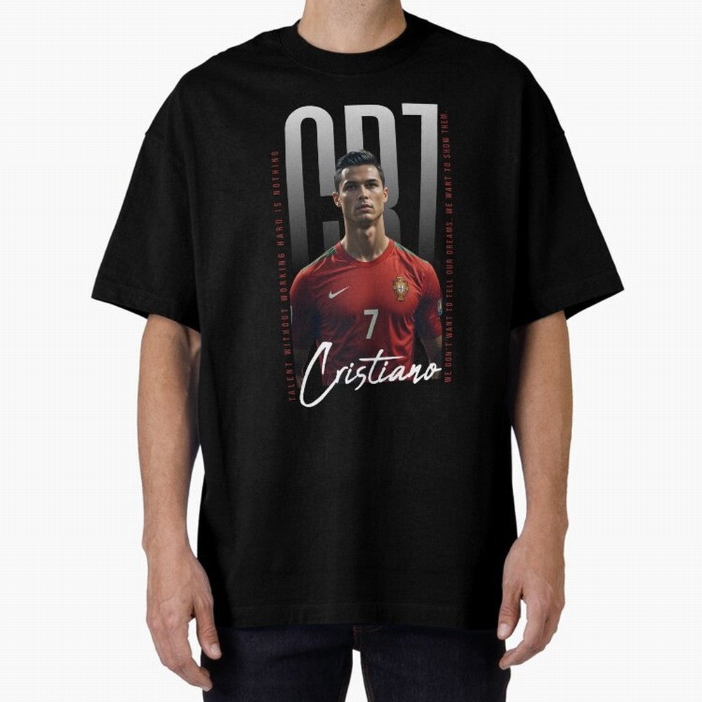Cristiano Ronaldo Oversized T-Shirt Bring a Vintage Feel to FIFA World Cup 2026 USA Canada Mexico Driven by Mbappe and Neymar, Argentina, France and Brazil Energy, Global Supporter Spirit, Legendary Goals, National Colors and Tournament