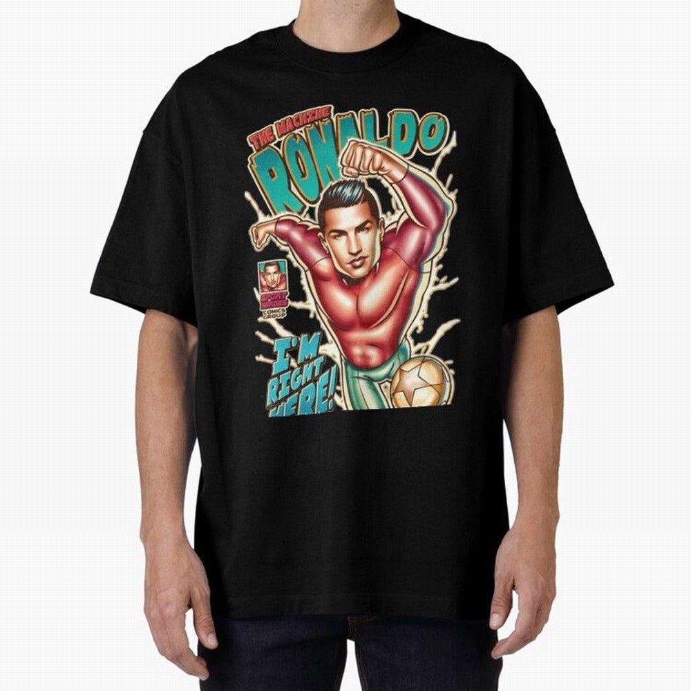 Cristiano Ronaldo The Machine Ronaldo Oversized T-Shirt Follow the FIFA World Cup 2026 USA Canada Mexico Journey through Messi and Cristiano Ronaldo Highlights, Spain Pride, Fan Favorite Moments, National Team Passion, Big Match Drama and Soccer