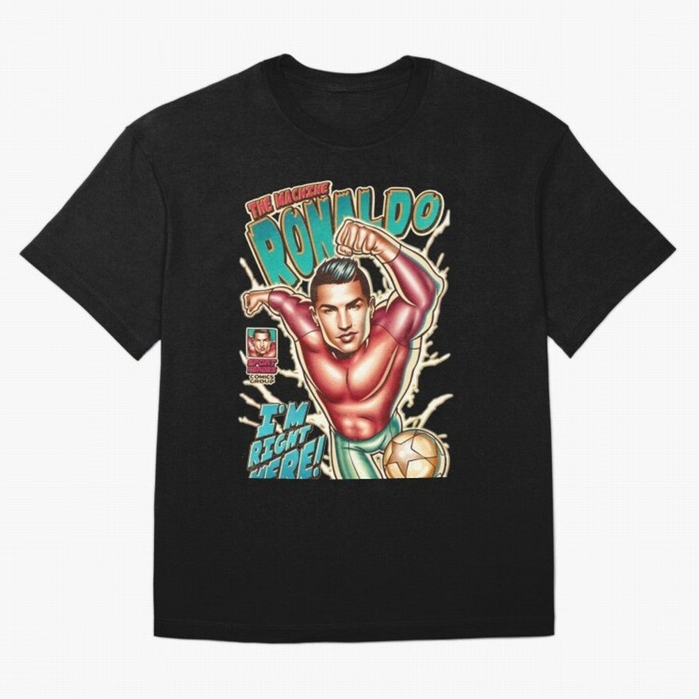 Cristiano Ronaldo The Machine Ronaldo Oversized T-Shirt Follow the FIFA World Cup 2026 USA Canada Mexico Journey through Messi and Cristiano Ronaldo Highlights, Spain Pride, Fan Favorite Moments, National Team Passion, Big Match Drama and Soccer