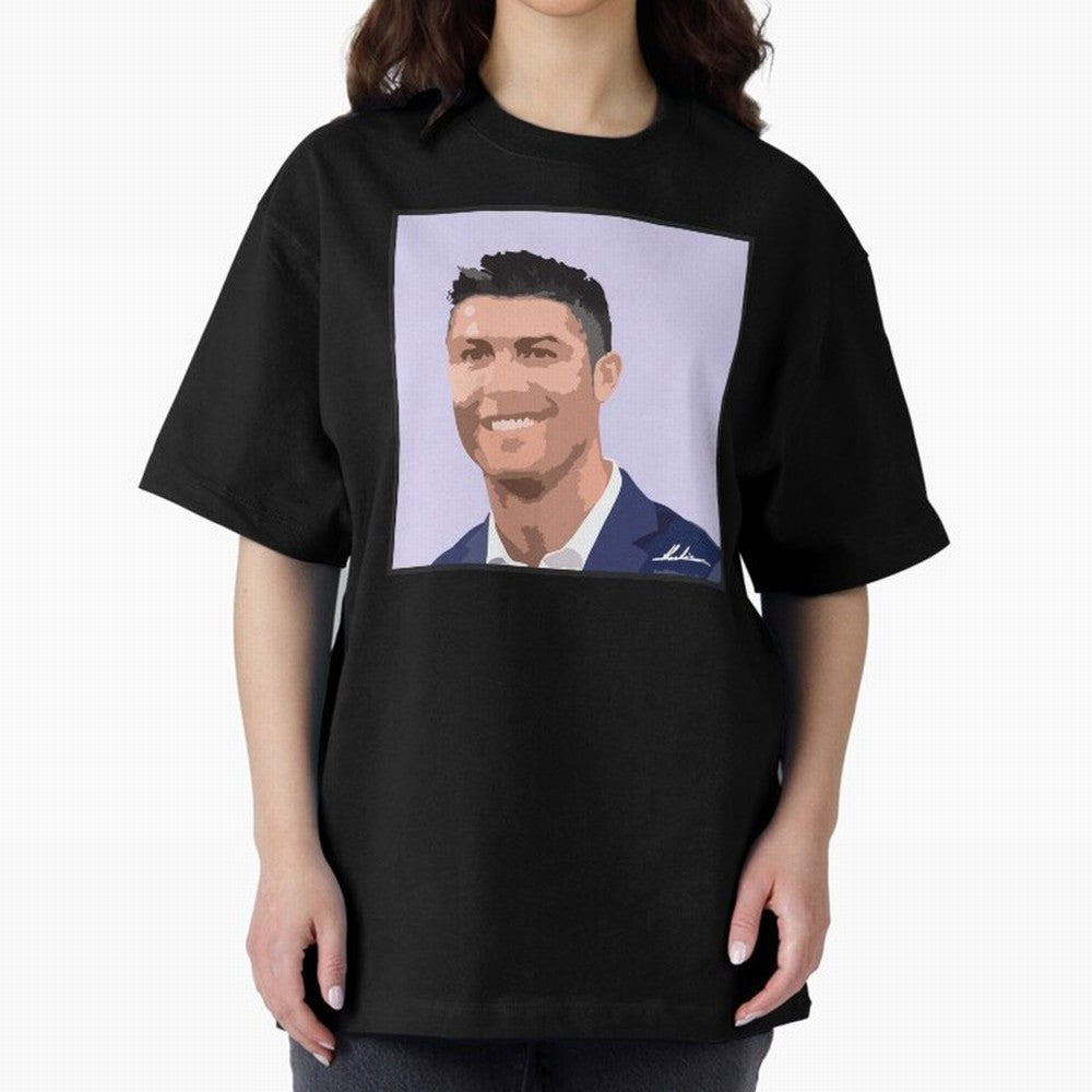 Cristiano Ronaldo Oversized T-Shirt Honor the Beautiful Game during FIFA World Cup 2026 for Fans of Messi and England, Bringing Soccer Culture, Superstar Moments, National Team Dreams and Competitive Fire; Perfect for Fans, Collectors, Family