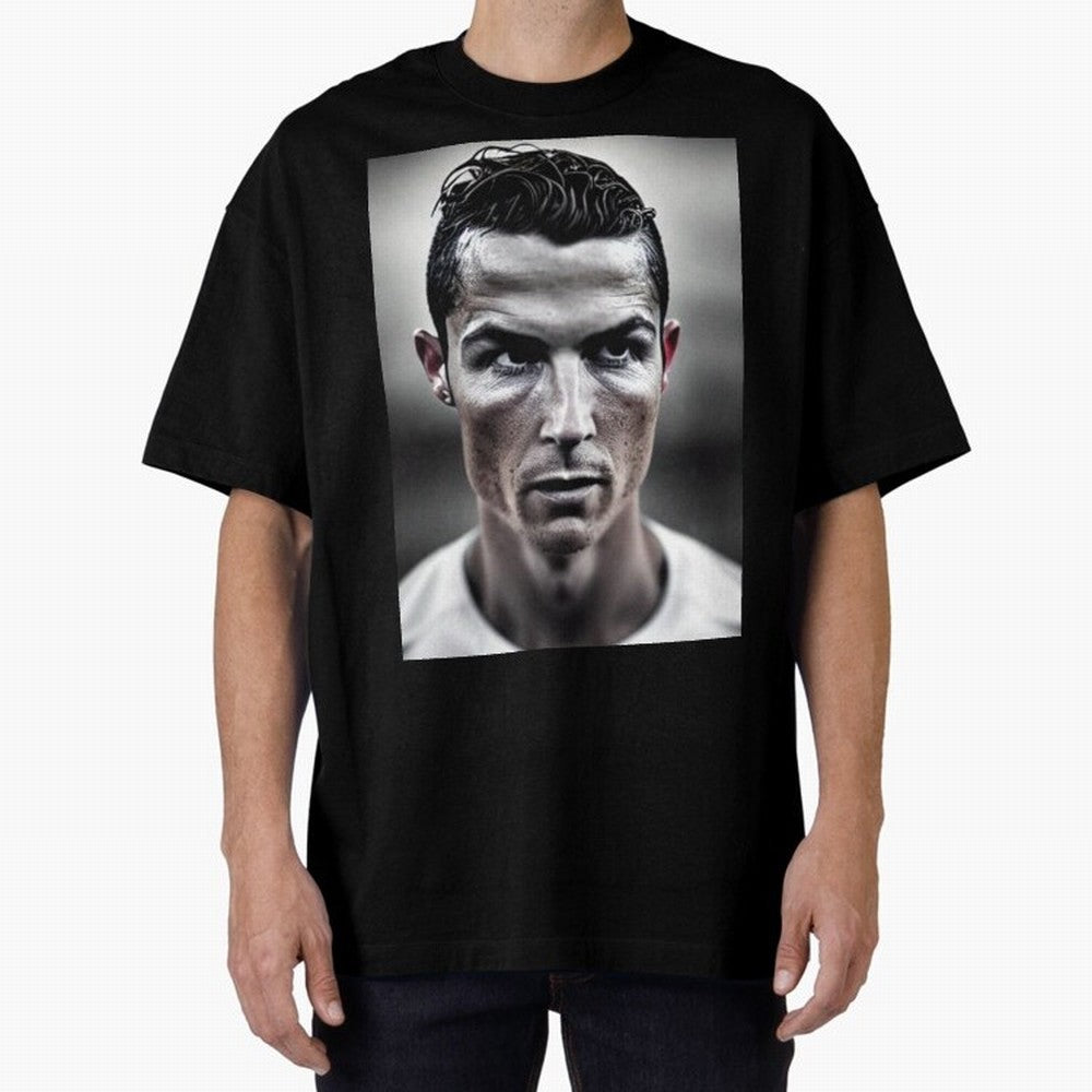 Cristiano Ronaldo Portrait Oversized T-Shirt Embrace Global Football Passion for FIFA World Cup 2026 USA Canada Mexico, Capturing Messi, Neymar and Mbappe, Brazil, Portugal and Argentina, Champion Mindset, Group Stage Buzz, Knockout Tension and