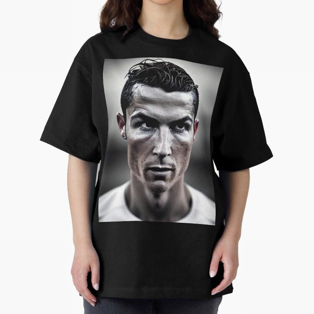 Cristiano Ronaldo Portrait Oversized T-Shirt Embrace Global Football Passion for FIFA World Cup 2026 USA Canada Mexico, Capturing Messi, Neymar and Mbappe, Brazil, Portugal and Argentina, Champion Mindset, Group Stage Buzz, Knockout Tension and