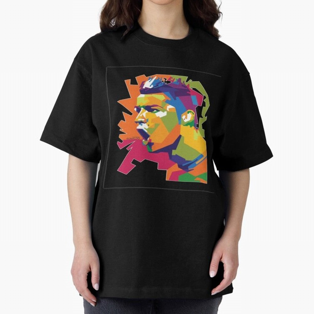 Ronaldo Cristiano Ronaldo pop potrait Oversized T-Shirt Experience the FIFA World Cup 2026 Group Stage Journey through Messi, Neymar and Mbappe Highlights, Netherlands Pride, Global Supporter Spirit, Legendary Goals, National Colors and Tournament