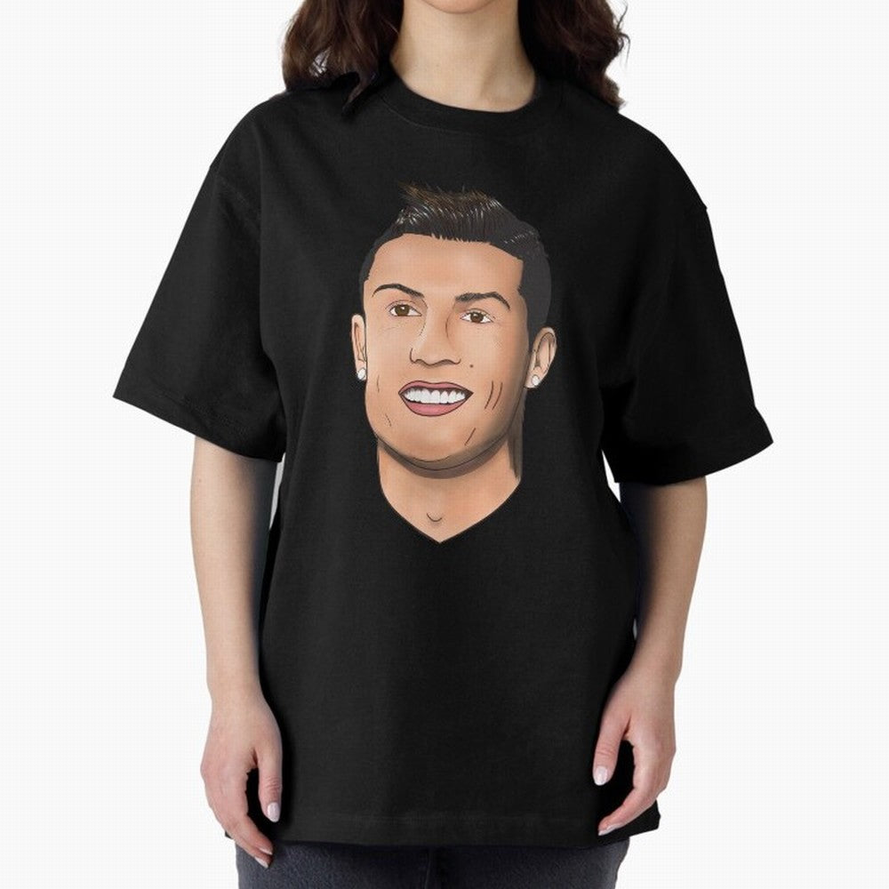 Cristiano Ronaldo Oversized T-Shirt Celebrate the Magic of Match Day Hype around FIFA World Cup 2026, CR7 and Messi, Portugal, Spain and Germany, Retro Football Energy, Iconic Rivalries, Trophy Chase Drama and Stadium Atmosphere; Great for