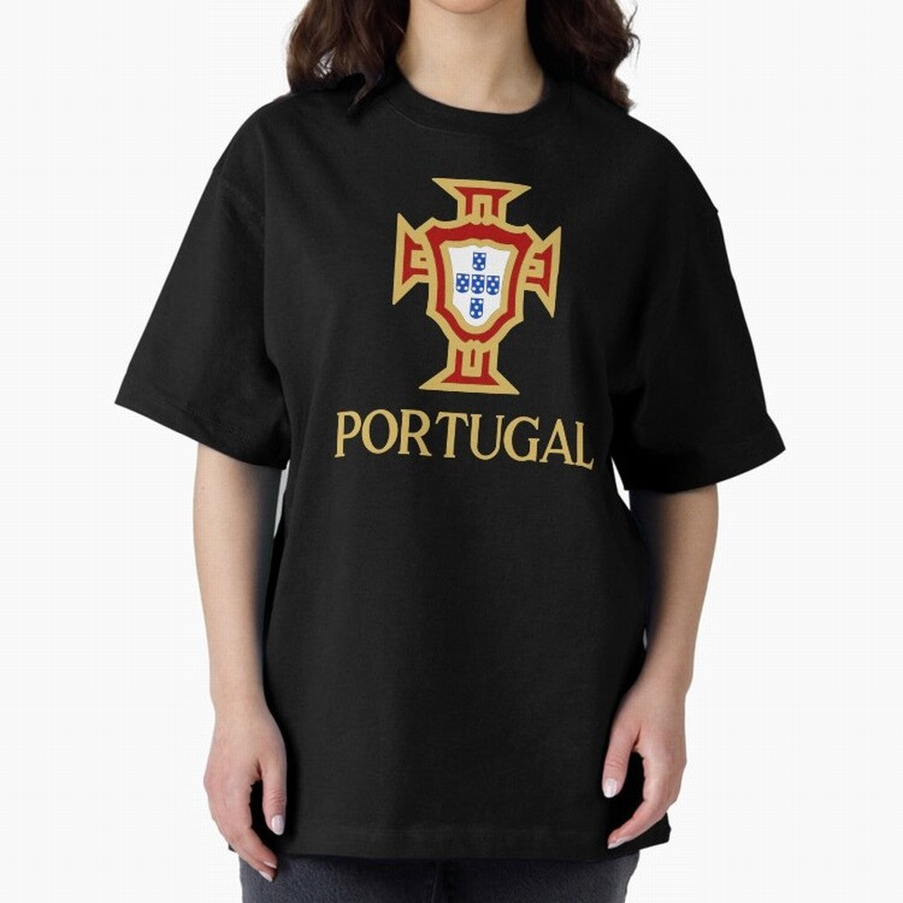 Portugal Gold Alt 3 Oversized T-Shirt Discover the FIFA World Cup 2026 Group Stage Journey through Messi Highlights, Argentina, France and Brazil Pride, Sports Nostalgia, International Competition, Famous Players and Unforgettable Victories; Great