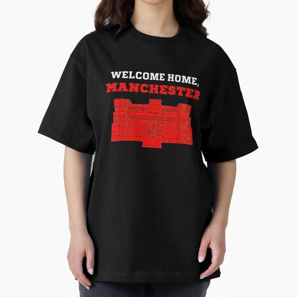 Welcome Home Manchester 7 CR Oversized T-Shirt Bring Home FIFA World Cup 2026 for Fans of Cristiano Ronaldo, Haaland and CR7 and France and Portugal, Bringing Retro Football Energy, Iconic Rivalries, Trophy Chase Drama and Stadium Atmosphere; Ideal