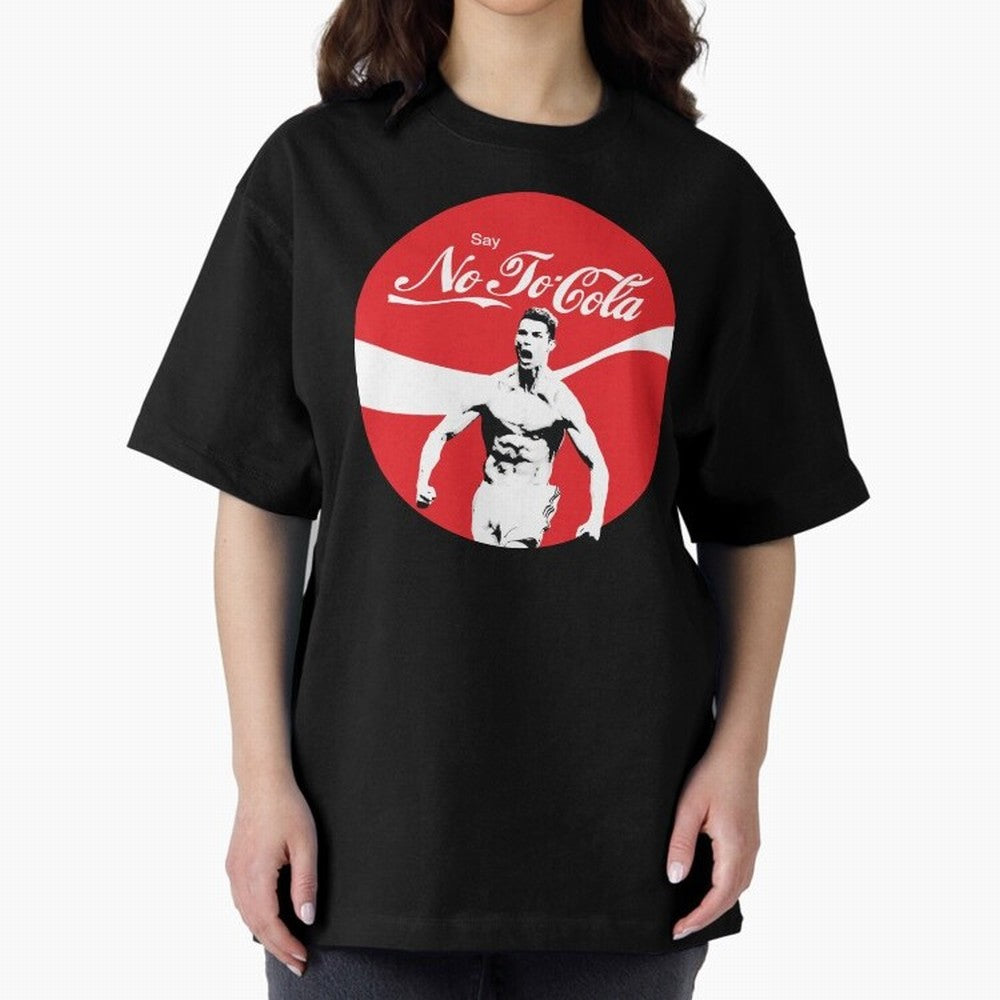 Cristiano Ronaldo - Say No To Cola Oversized T-Shirt Step into the FIFA World Cup 2026 Group Stage Journey through CR7 Highlights, England Pride, Championship Spirit, Famous Goals, Roaring Crowds and International Football Unity; Ideal for Fans Who