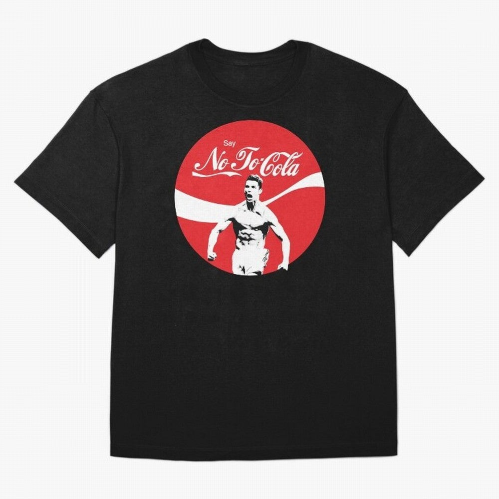 Cristiano Ronaldo - Say No To Cola Oversized T-Shirt Step into the FIFA World Cup 2026 Group Stage Journey through CR7 Highlights, England Pride, Championship Spirit, Famous Goals, Roaring Crowds and International Football Unity; Ideal for Fans Who
