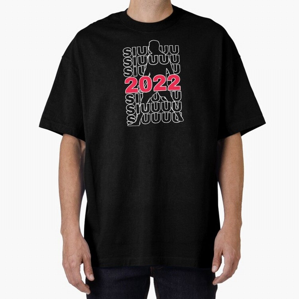 Siuuu 2022 Cristiano ronaldo goal Oversized T-Shirt Join the Countdown to FIFA World Cup 2026 USA Canada Mexico for Fans of CR7 and Messi and Portugal, Bringing Championship Spirit, Famous Goals, Roaring Crowds and International Football Unity;