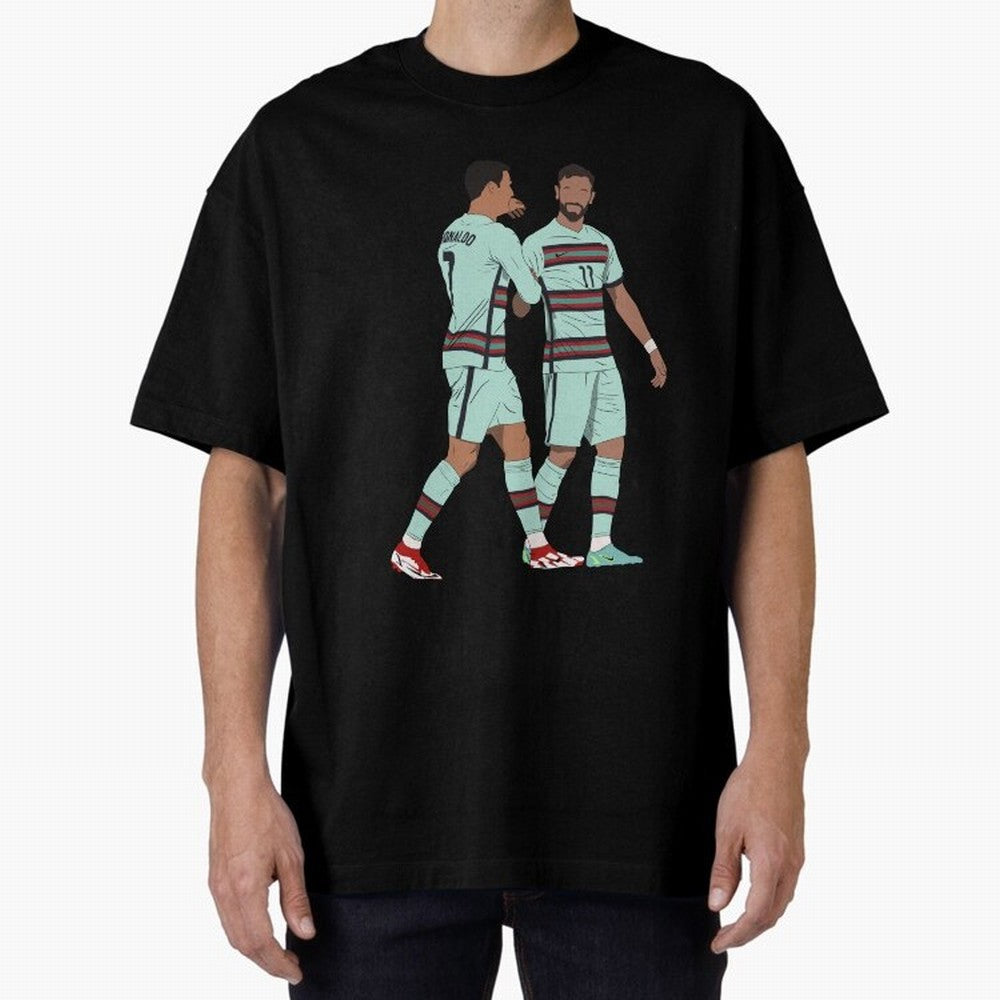 Cristiano Ronaldo & Bruno Fernandes Portugal Oversized T-Shirt Celebrate the Magic of FIFA World Cup 2026 USA Canada Mexico for Fans of Messi, Neymar and Mbappe and Argentina, France and Brazil, Bringing Vintage Soccer Flavor, Modern Football