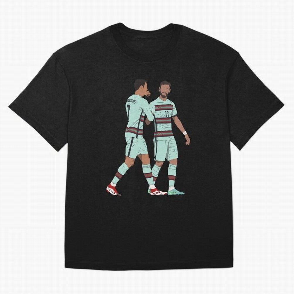 Cristiano Ronaldo & Bruno Fernandes Portugal Oversized T-Shirt Celebrate the Magic of FIFA World Cup 2026 USA Canada Mexico for Fans of Messi, Neymar and Mbappe and Argentina, France and Brazil, Bringing Vintage Soccer Flavor, Modern Football