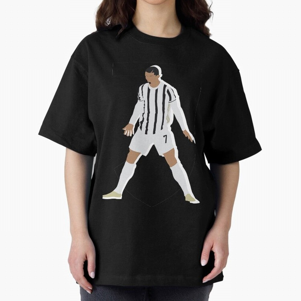 Cristiano Ronaldo 3 Oversized T-Shirt Celebrate Football Dreams Across FIFA World Cup 2026 for Fans of Mbappe and Germany, Bringing Vintage Soccer Flavor, Modern Football Stars, National Flags and Final Night Emotion; Ideal for Fans Who Follow