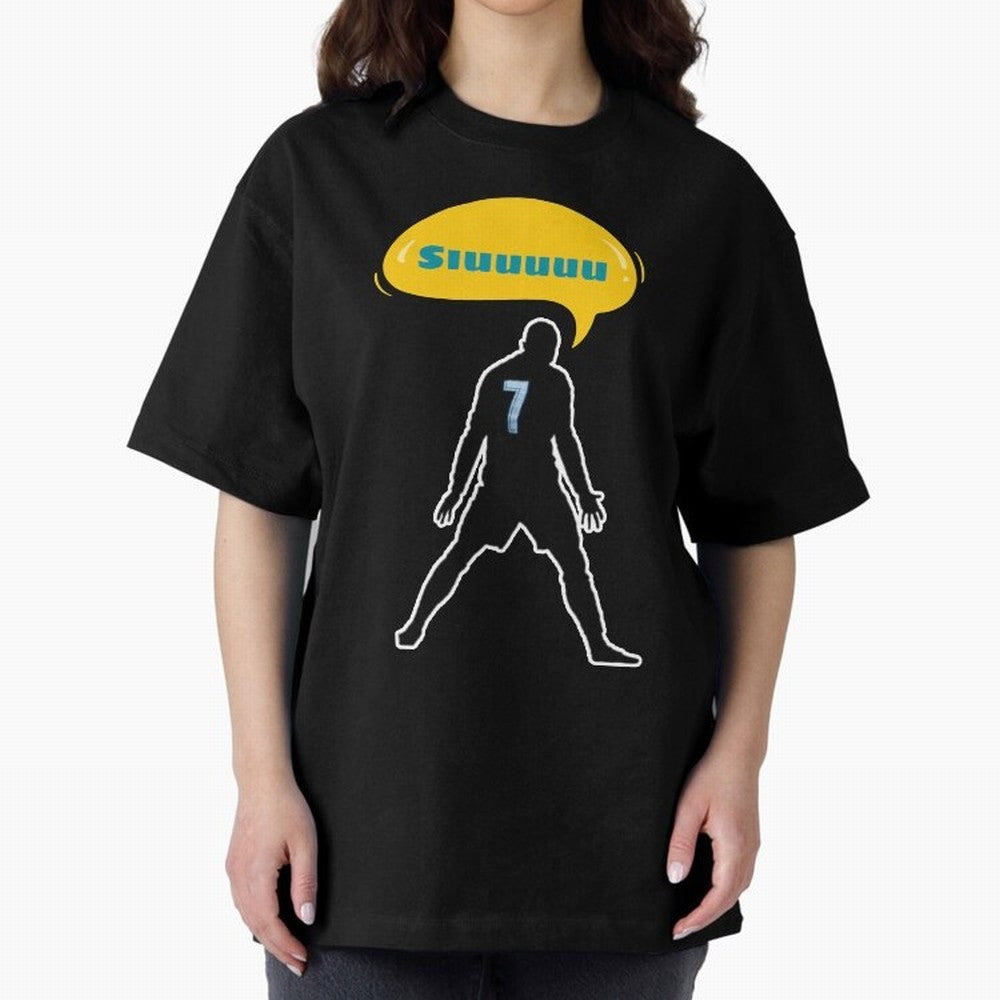 Siuuu Cristiano ronaldo goal Oversized T-Shirt Share Match Day Hype around FIFA World Cup 2026, CR7, Portugal, Vintage Soccer Flavor, Modern Football Stars, National Flags and Final Night Emotion; Ideal for Fans Who Follow Messi, Cristiano Ronaldo,