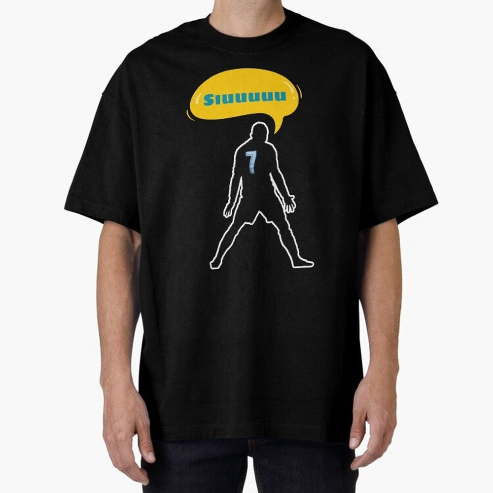 Siuuu Cristiano ronaldo goal Oversized T-Shirt Share Match Day Hype around FIFA World Cup 2026, CR7, Portugal, Vintage Soccer Flavor, Modern Football Stars, National Flags and Final Night Emotion; Ideal for Fans Who Follow Messi, Cristiano Ronaldo,