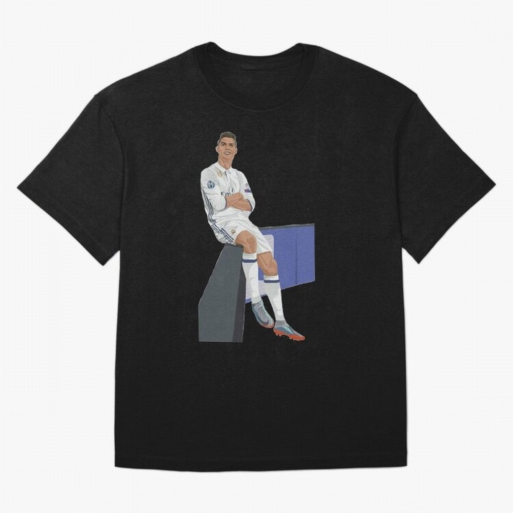 Cristiano Ronaldo Oversized T-Shirt Celebrate Fan Culture around Match Day Hype around FIFA World Cup 2026 Group Stage, Cristiano Ronaldo, Argentina, France and Brazil, Classic Soccer Heritage, Championship Pressure, Fan Loyalty and International