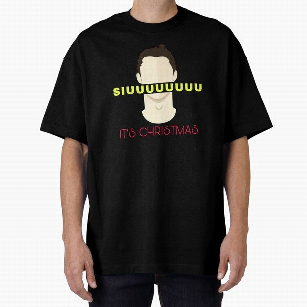 Siuuu it¡¯s Christmas CR7 Oversized T-Shirt Bring Trophy Dreams to the FIFA World Cup 2026 USA Canada Mexico Journey through Cristiano Ronaldo Highlights, France and Portugal Pride, Worldwide Fan Energy, Dramatic Goals, Stadium Lights and