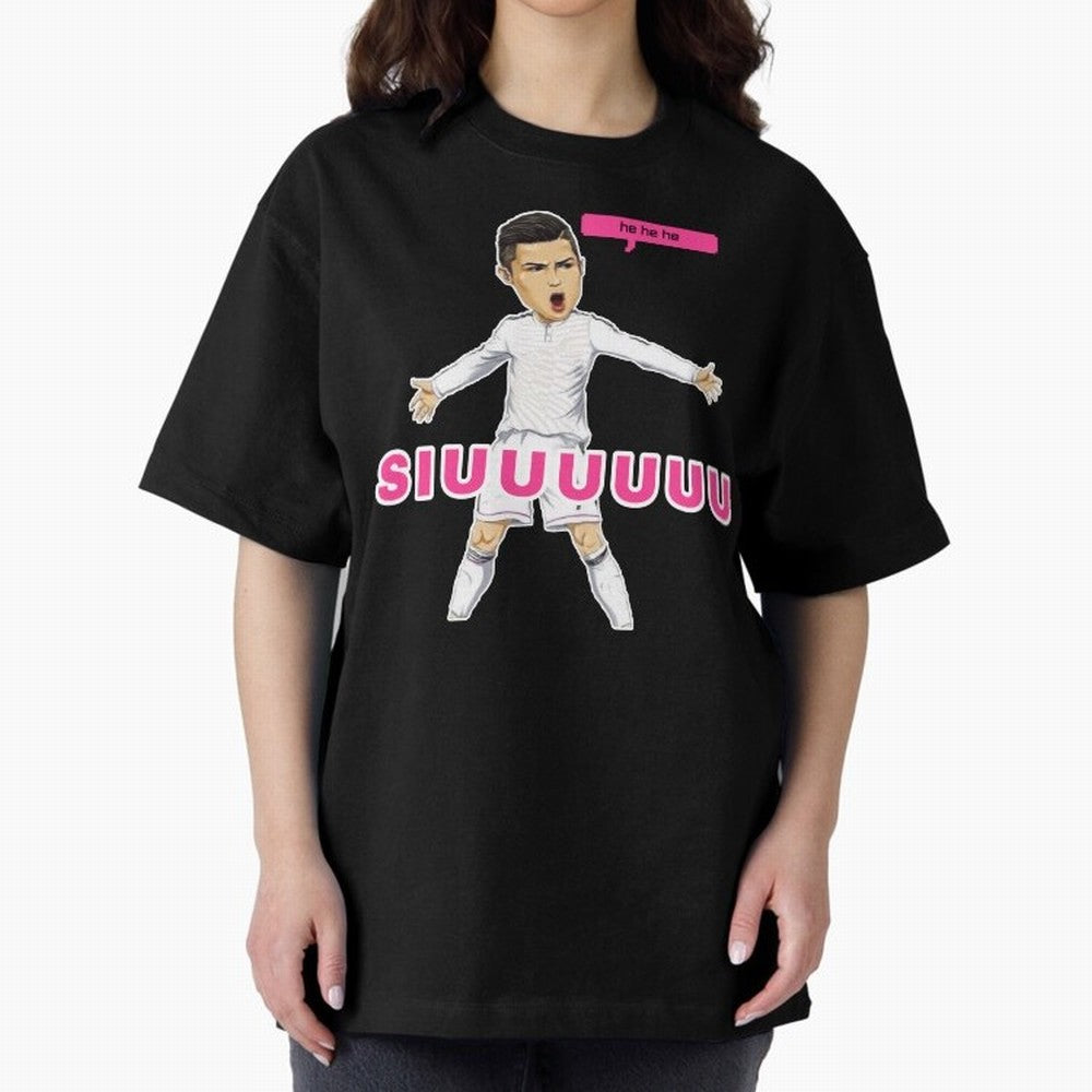 hehehe suiii Oversized T-Shirt Experience the Global Stage of FIFA World Cup 2026 Spirit, Made for Brazil, Cristiano Ronaldo, Sports Nostalgia, International Competition, Famous Players and Unforgettable Victories; Made for Collectors Who Enjoy