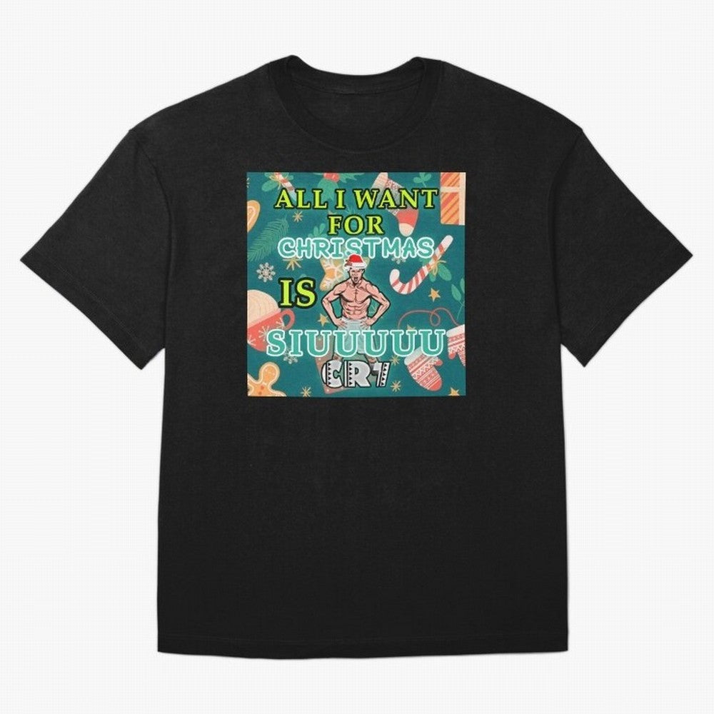 All i want for christmas is siuuu Oversized T-Shirt Celebrate Every Goal in Match Day Hype around FIFA World Cup 2026, Haaland and Mbappe, Argentina and Brazil, Vintage Soccer Flavor, Modern Football Stars, National Flags and Final Night Emotion;