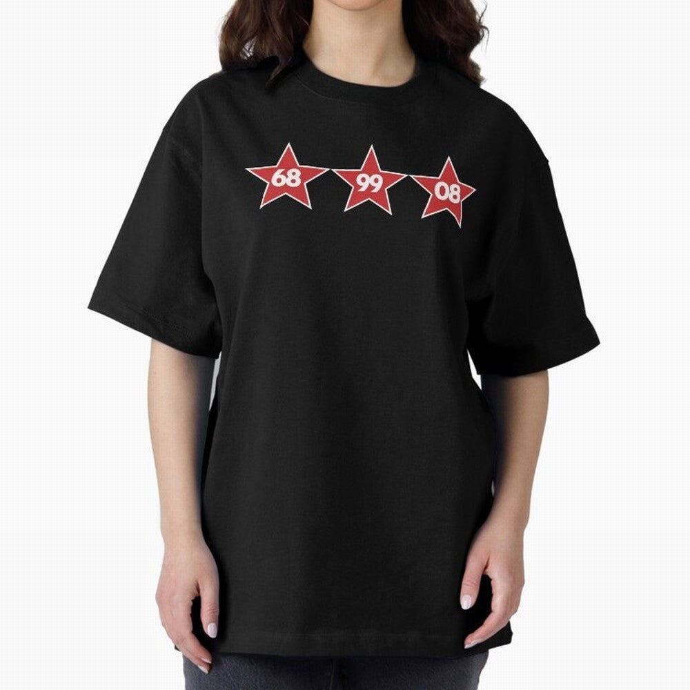 Manchester United European Cups Oversized T-Shirt Show Support during Match Day Hype around FIFA World Cup 2026 Group Stage, Messi, CR7 and Mbappe, Portugal, Match Day Excitement, Supporter Culture, Golden Goals and Global Football Passion; Made