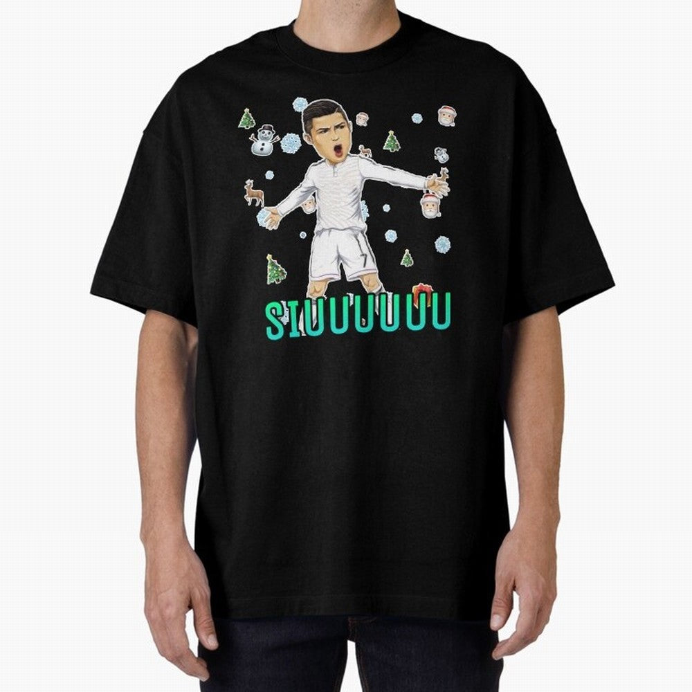 Siuuu christmas CR7 Oversized T-Shirt Treasure FIFA World Cup 2026 for Fans of Mbappe and Neymar and Spain, Bringing Football History, Final Match Energy, Crowd Noise and Once in a Lifetime Moments; Great for Watch Parties, Sports Bars, Family