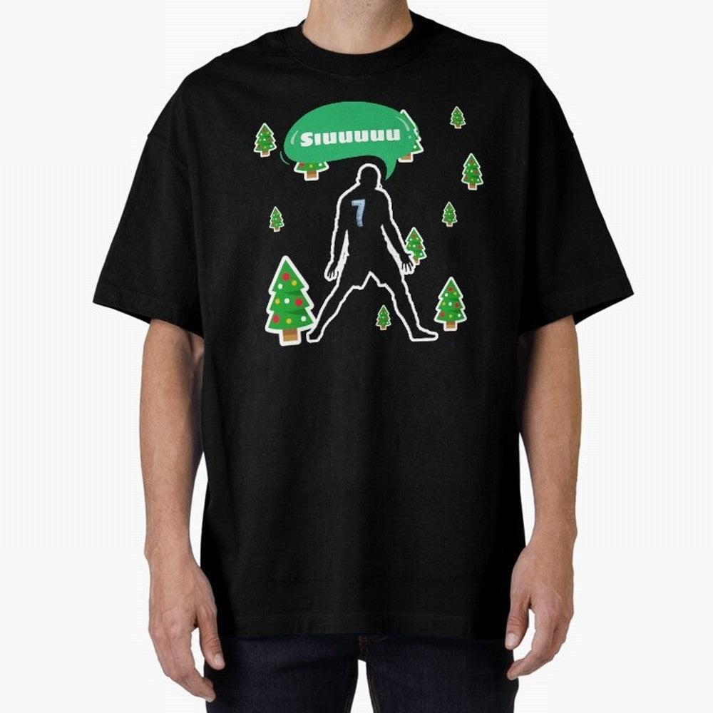 Christmas siuuu Cristiano ronaldo Oversized T-Shirt Represent FIFA World Cup 2026 Group Stage Spirit, Centered on France and Portugal, Haaland, Football History, Final Match Energy, Crowd Noise and Once in a Lifetime Moments; Created for Match Day