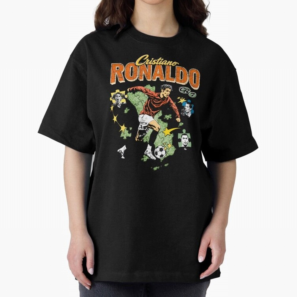 CR7 Cristiano Ronaldo Vintage Oversized T-Shirt Feel the Trophy Chase of FIFA World Cup 2026 for Fans of CR7 and Messi and England, France and Netherlands, Bringing Tournament Hype, Historic Matchups, Family Viewing Parties and Global Sports Pride;