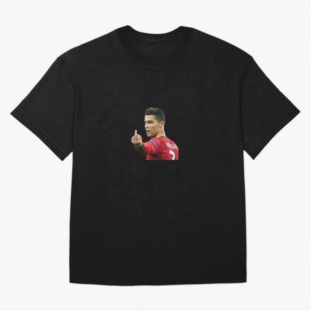 Cristiano ronaldo showing middle finger Oversized T-Shirt Experience the Global Stage of FIFA World Cup 2026 USA Canada Mexico Spirit, Driven by Spain and Netherlands, Cristiano Ronaldo, Soccer Culture, Superstar Moments, National Team Dreams and