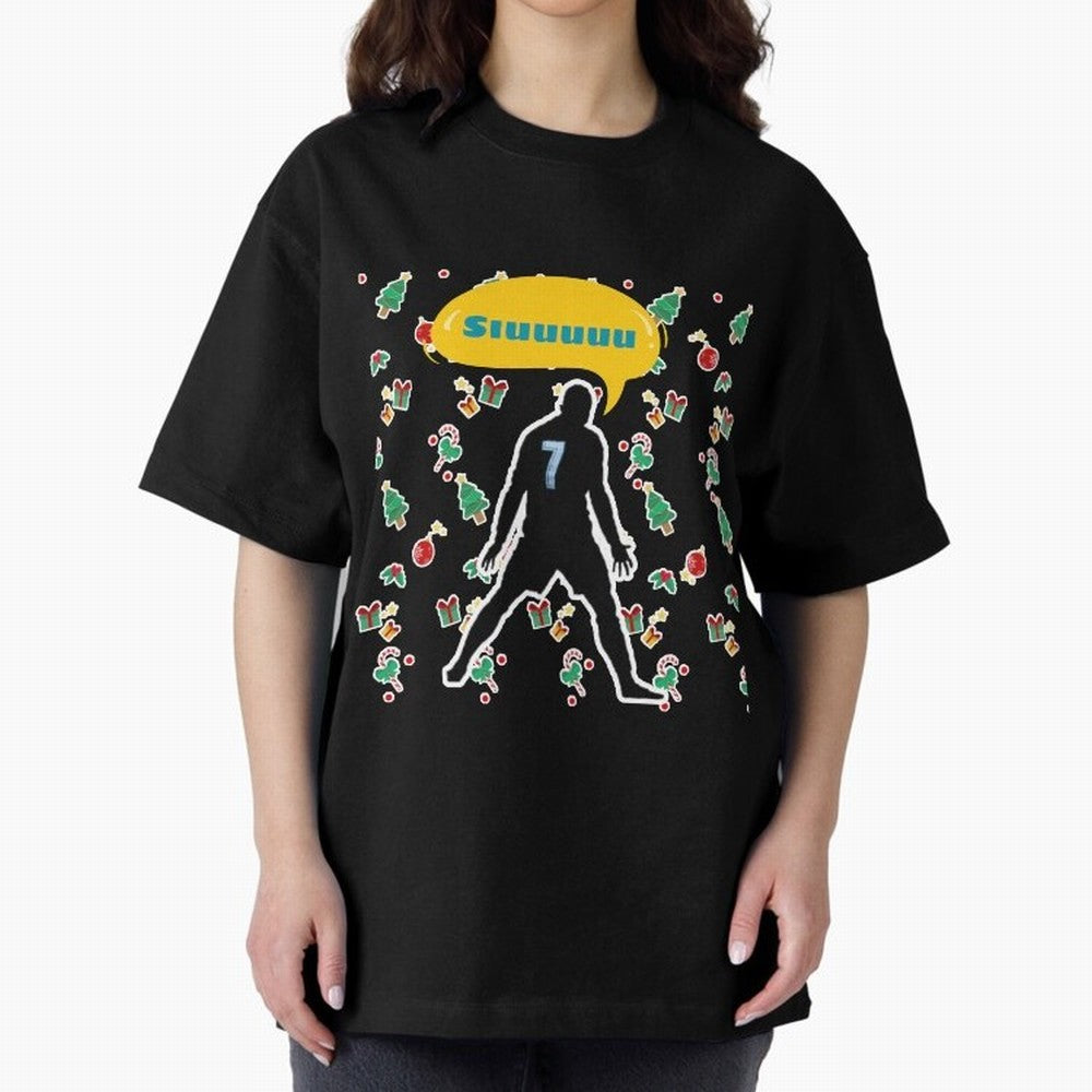 Siuuu christmas CR7 Oversized T-Shirt Bring Match Day Fire to the FIFA World Cup 2026 Journey through Mbappe and Neymar Highlights, Argentina, France and Brazil Pride, Stadium Memories, Football Loyalty, International Chants and Championship