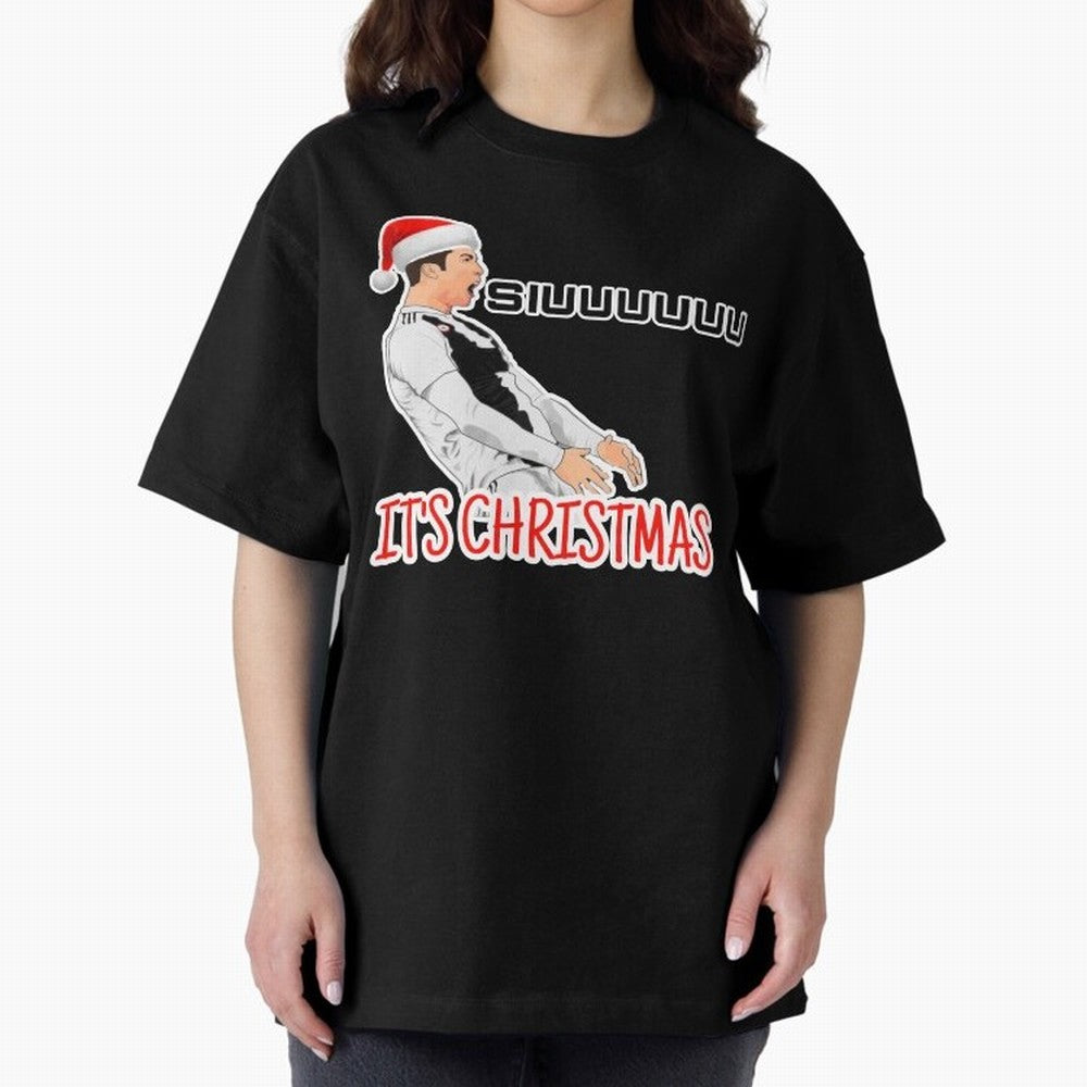 Siuuu it¡¯s Christmas CR7 funny Oversized T-Shirt Feel the Trophy Chase of Global Football Passion for FIFA World Cup 2026 USA Canada Mexico, Inspired by Haaland, England, Fan Favorite Moments, National Team Passion, Big Match Drama and Soccer