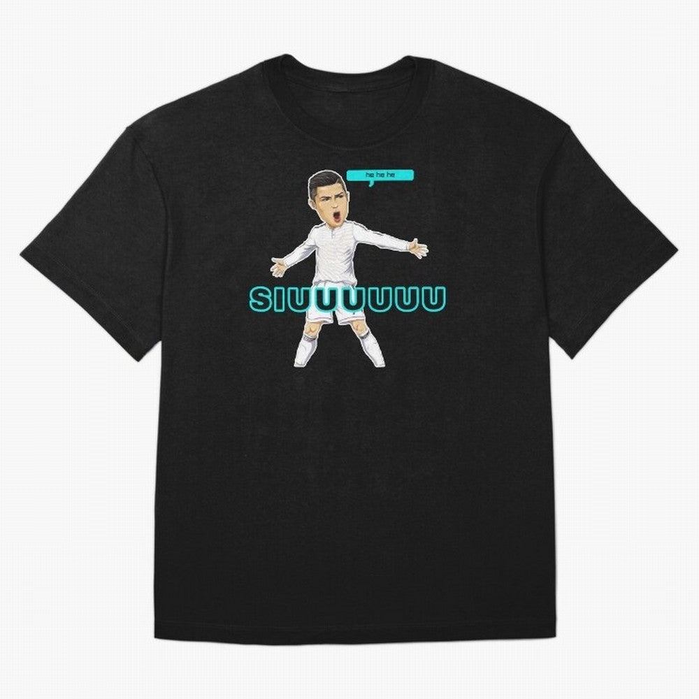 Hehehe siuuu Oversized T-Shirt Bring Match Day Fire to FIFA World Cup 2026 USA Canada Mexico for Fans of Cristiano Ronaldo and Spain, Bringing Football Festival Excitement, Trophy Ambitions, Country Rivalries and Star Player Buzz; Ideal for