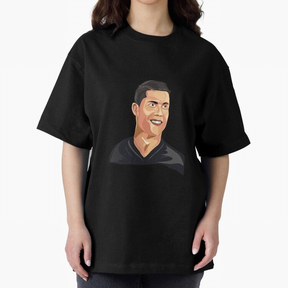 Cristiano Ronaldo Vector Art Graphics Design Oversized T-Shirt Bring International Match Energy to FIFA World Cup 2026 Group Stage Inspired by Messi, Brazil Energy, Championship Spirit, Famous Goals, Roaring Crowds and International Football Unity;