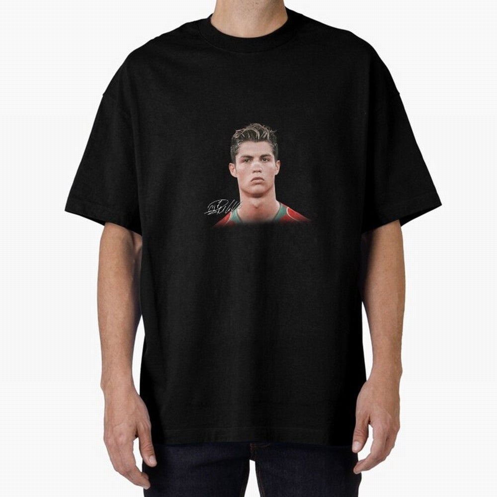 Cristiano Ronaldo Big Face Young Ronaldo Oversized T-Shirt Build the FIFA World Cup 2026 Group Stage Journey through Haaland and Mbappe Highlights, England and Germany Pride, Football Passion, Legendary Performances, Festival Vibes and Supporter