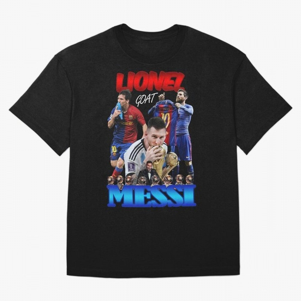 Lionel Messi GOAT: Barcelona & Argentina Oversized T-Shirt Celebrate Rivalries and Pride in FIFA World Cup 2026 USA Canada Mexico Spirit, Featuring Brazil, CR7, Fan Favorite Moments, National Team Passion, Big Match Drama and Soccer History; Great