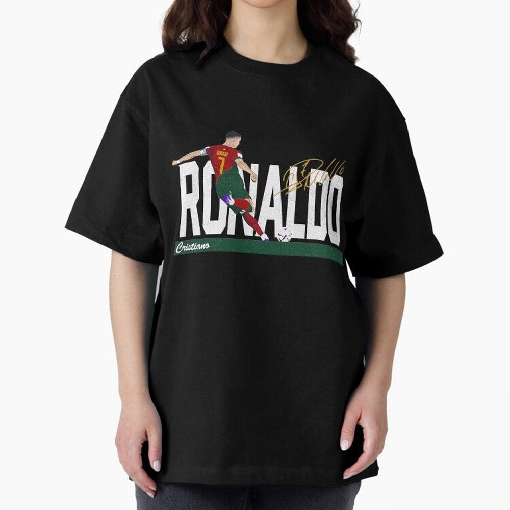 Cristiano Ronaldo Portugal Jersey -Last World Cup 2 Vintage Style Oversized T-Shirt Showcase Match Day Hype around FIFA World Cup 2026 Group Stage, Cristiano Ronaldo, Haaland and CR7, Argentina, France and Brazil, Game Day Rituals, Football