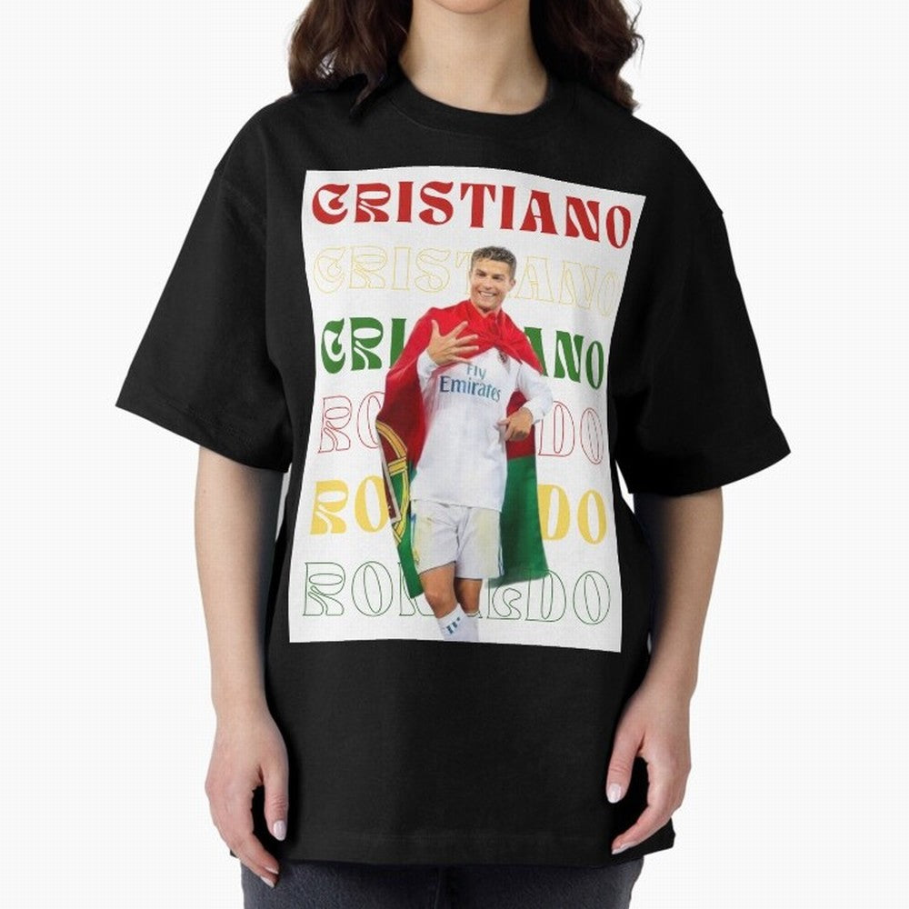 Cristiano Ronaldo designs Oversized T-Shirt Represent the Passion of FIFA World Cup 2026 USA Canada Mexico Driven by Haaland and Mbappe, England, France and Netherlands Energy, Football History, Final Match Energy, Crowd Noise and Once in a