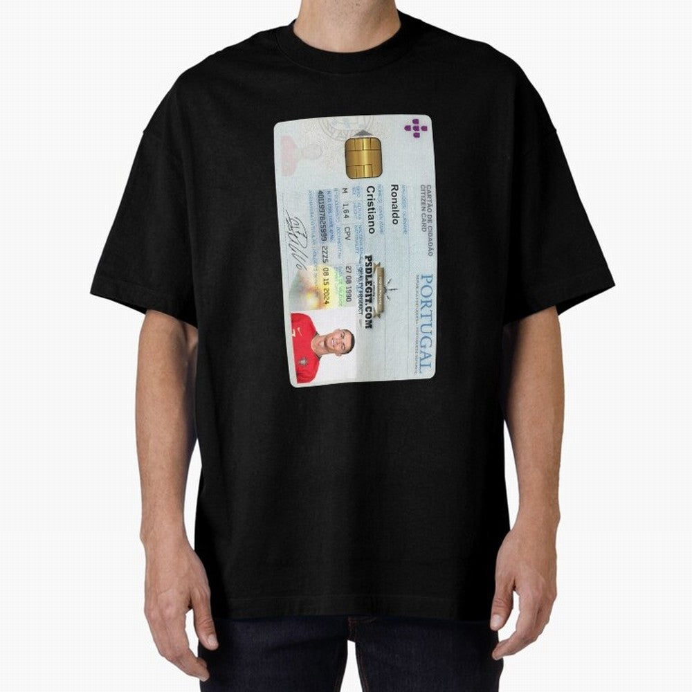Cristiano Ronaldo CARD ID Oversized T-Shirt Make Memories around the FIFA World Cup 2026 USA Canada Mexico Journey through Messi and Cristiano Ronaldo Highlights, England Pride, Championship Spirit, Famous Goals, Roaring Crowds and International