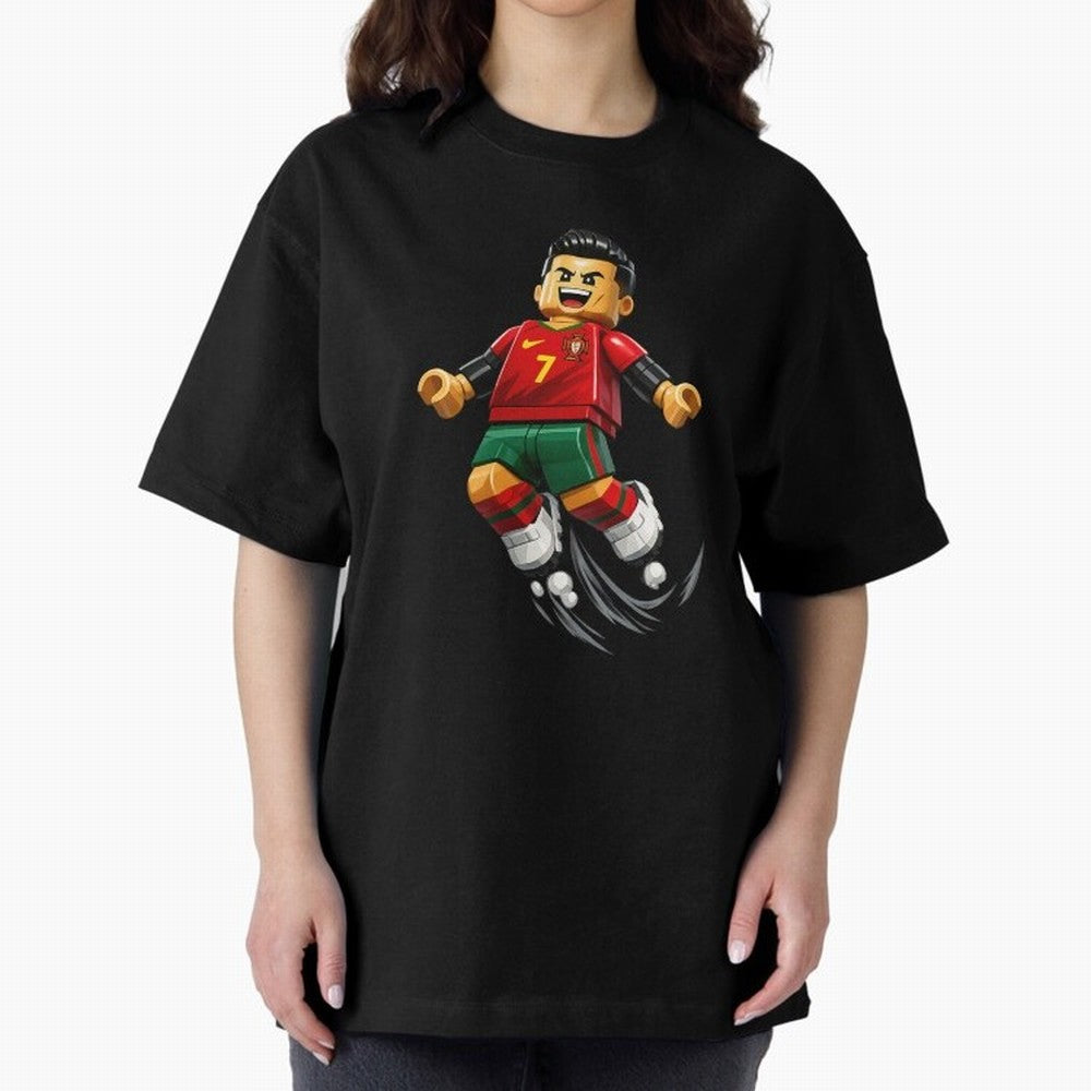 Cristiano Ronaldo. Siuuuuuu! Lego Mundial Oversized T-Shirt Remember Iconic Moments from Match Day Hype around FIFA World Cup 2026 Group Stage, Cristiano Ronaldo, Argentina and Brazil, Football Festival Excitement, Trophy Ambitions, Country
