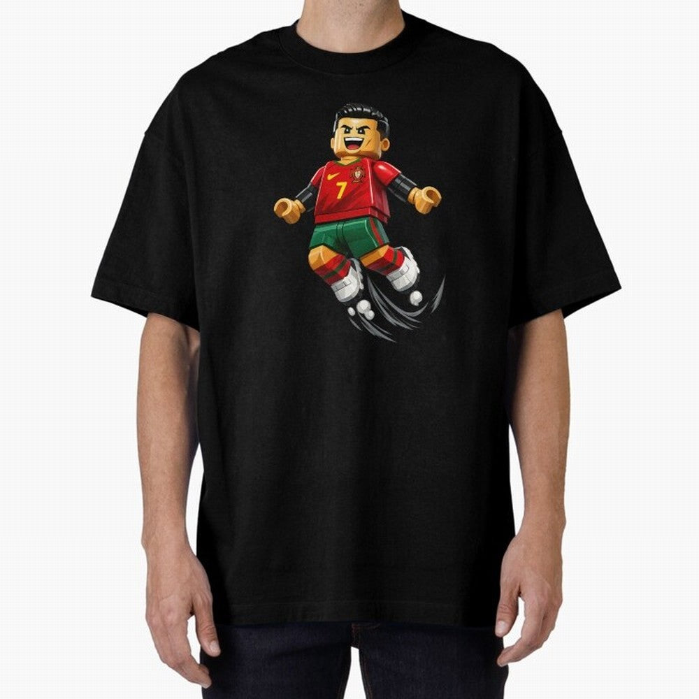 Cristiano Ronaldo. Siuuuuuu! Lego Mundial Oversized T-Shirt Remember Iconic Moments from Match Day Hype around FIFA World Cup 2026 Group Stage, Cristiano Ronaldo, Argentina and Brazil, Football Festival Excitement, Trophy Ambitions, Country