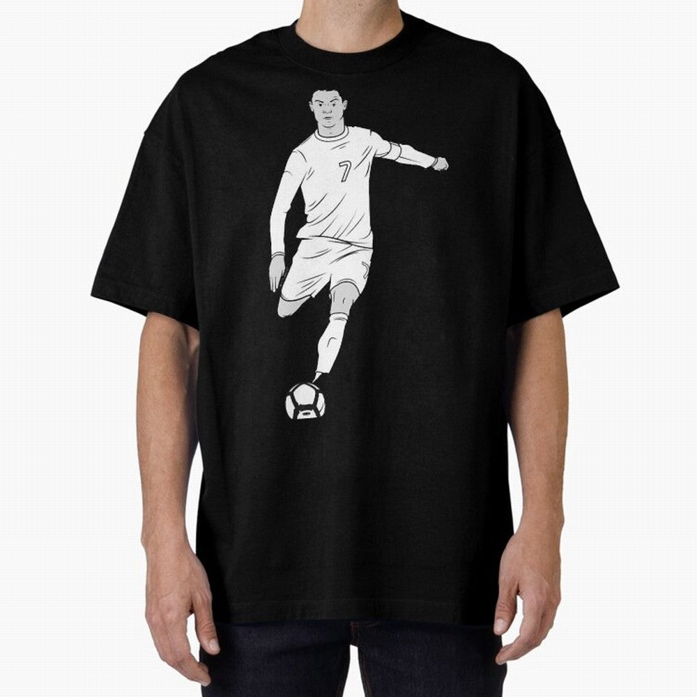 Cristiano Ronaldo Oversized T-Shirt Celebrate Soccer Greatness during FIFA World Cup 2026 Group Stage for Fans of Mbappe and Neymar and Argentina and Brazil, Bringing Football Passion, Legendary Performances, Festival Vibes and Supporter Community;