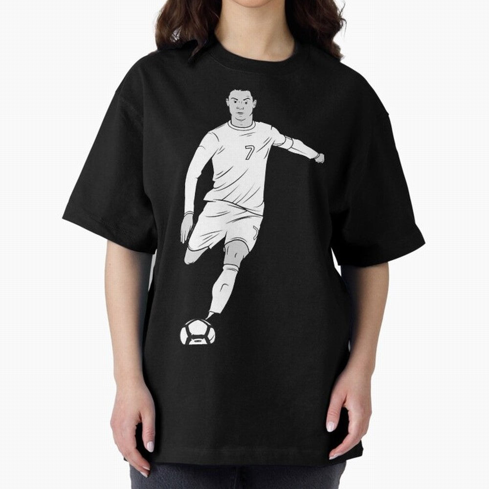 Cristiano Ronaldo Oversized T-Shirt Celebrate Soccer Greatness during FIFA World Cup 2026 Group Stage for Fans of Mbappe and Neymar and Argentina and Brazil, Bringing Football Passion, Legendary Performances, Festival Vibes and Supporter Community;