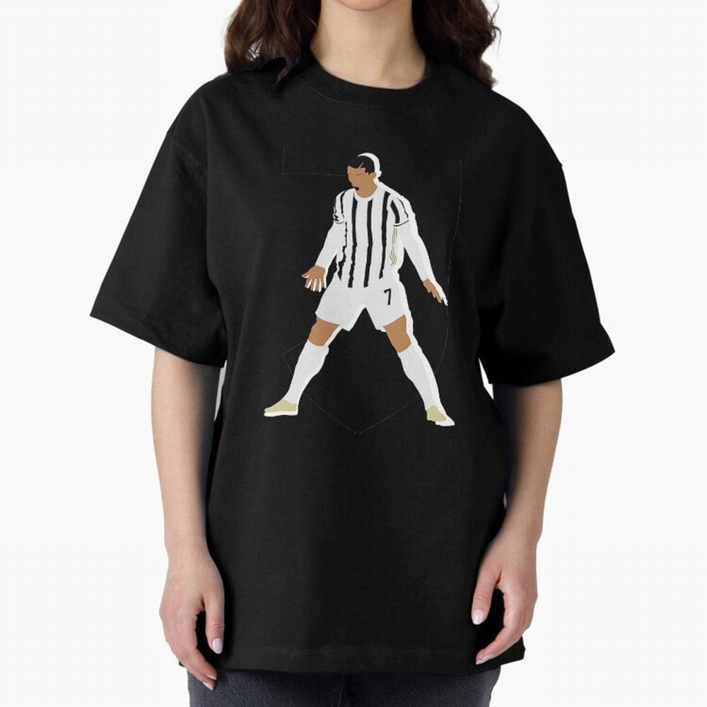 Cristiano Ronaldo Oversized T-Shirt Follow the Final Road of FIFA World Cup 2026 USA Canada Mexico Spirit, with Argentina and Brazil, CR7 and Messi, Champion Mindset, Group Stage Buzz, Knockout Tension and Passionate Fan Culture; Perfect for People